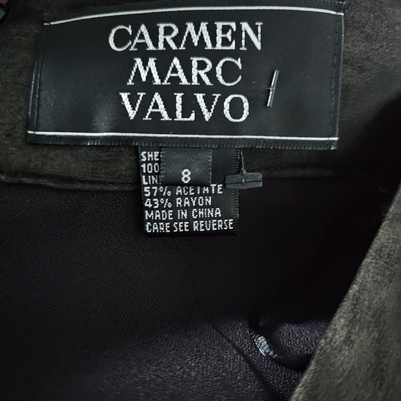 Carmen Marc Valvo Silk High Rise Wide Leg Black Lined Pants - Picture 4 of 5